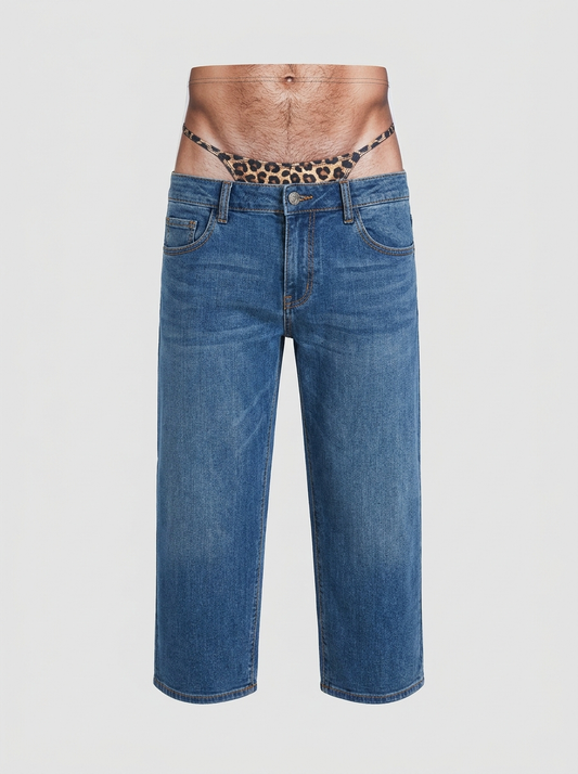 Thong denim pants